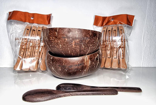 Haircaire bundle set - 2x bowls(with spoons) and 8x clamp clips