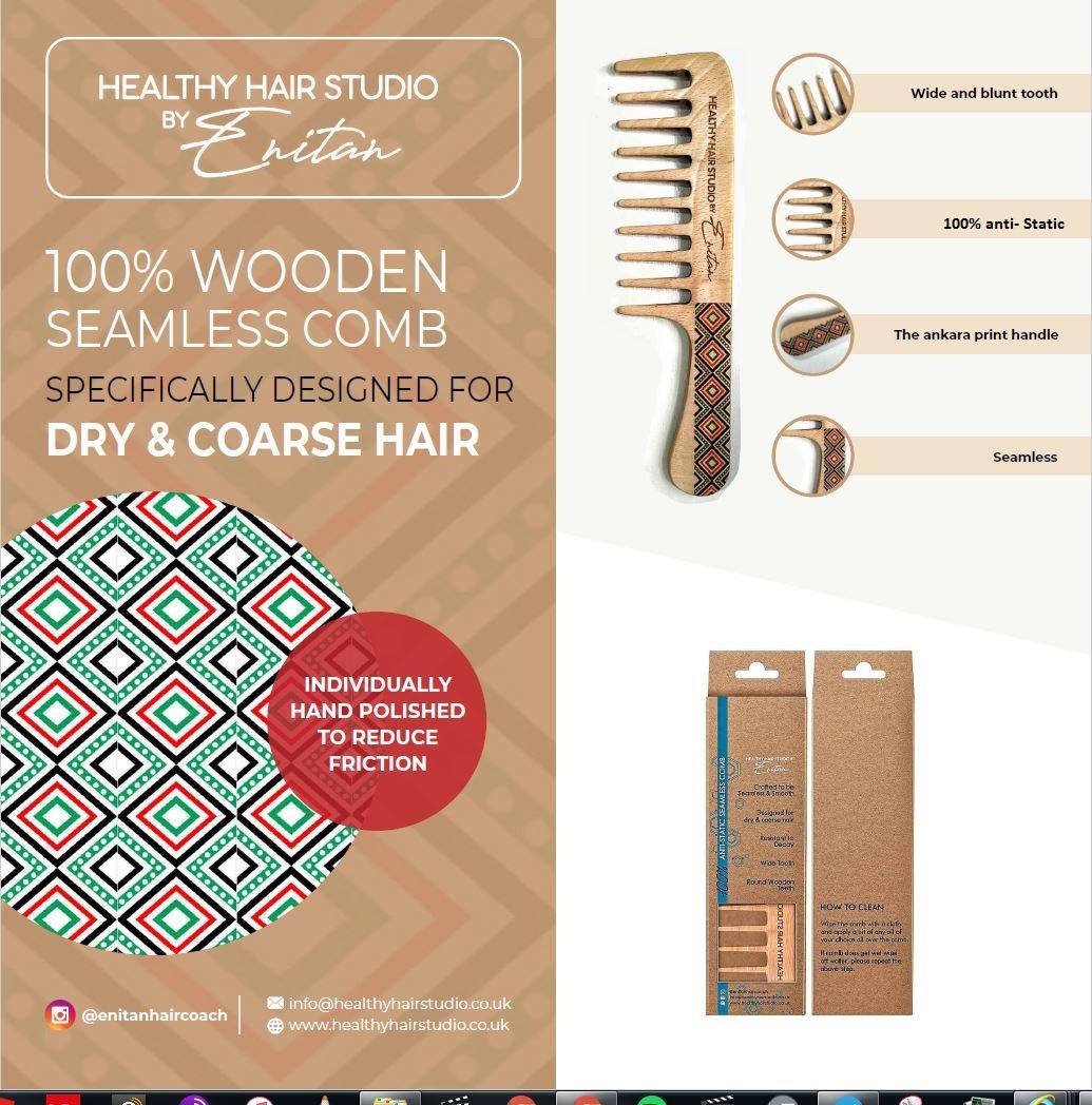 Ankara Print 100% Anti-Static Seamless Comb